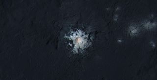 Center of Occator Crater in Enhanced Color