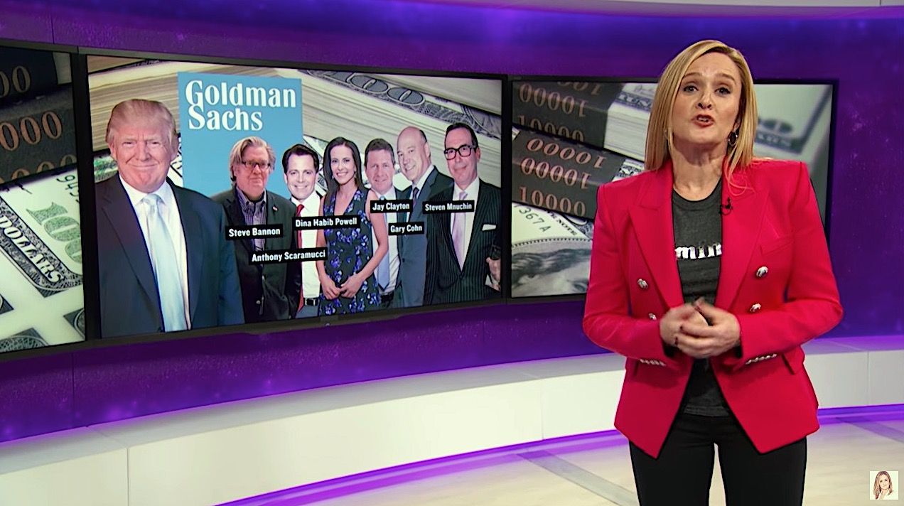 Samantha Bee looks at Steven Mnuchin