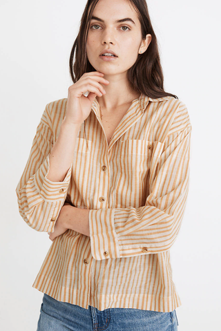 Boxy Workwear Shirt in Stripe
