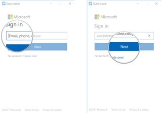 Type your Microsoft account username. Click Next.
