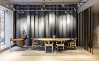 Furniture displays inside the new Carl Hansen flagship store