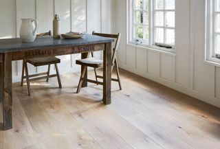 wood flooring in dining room