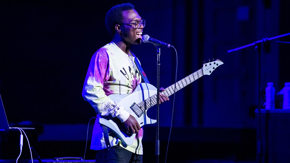 Justus West performs during Future X Sounds Concert at John Anson Ford Amphitheatre on August 31, 2019 in Hollywood, California