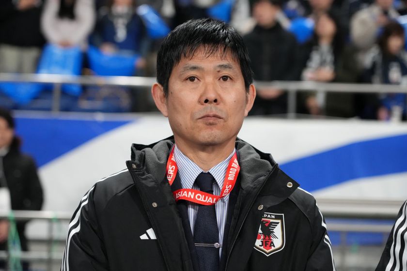 Japan World Cup 2026 squad: Japanese players pose for photographers as they qualified for the World Cup 2026 during the FIFA World Cup Asian qualifier Group C match between Japan and Bahrain at Saitama Stadium on March 20, 2025 in Saitama, Japan. (Photo by Kaz Photography/Getty Images)