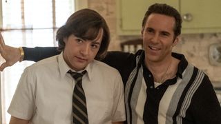 MICHAEL GANDOLFINI as Teenage Tony Soprano and ALESSANDRO NIVOLA as Dickie Moltisanti in The Many Saints of Newark