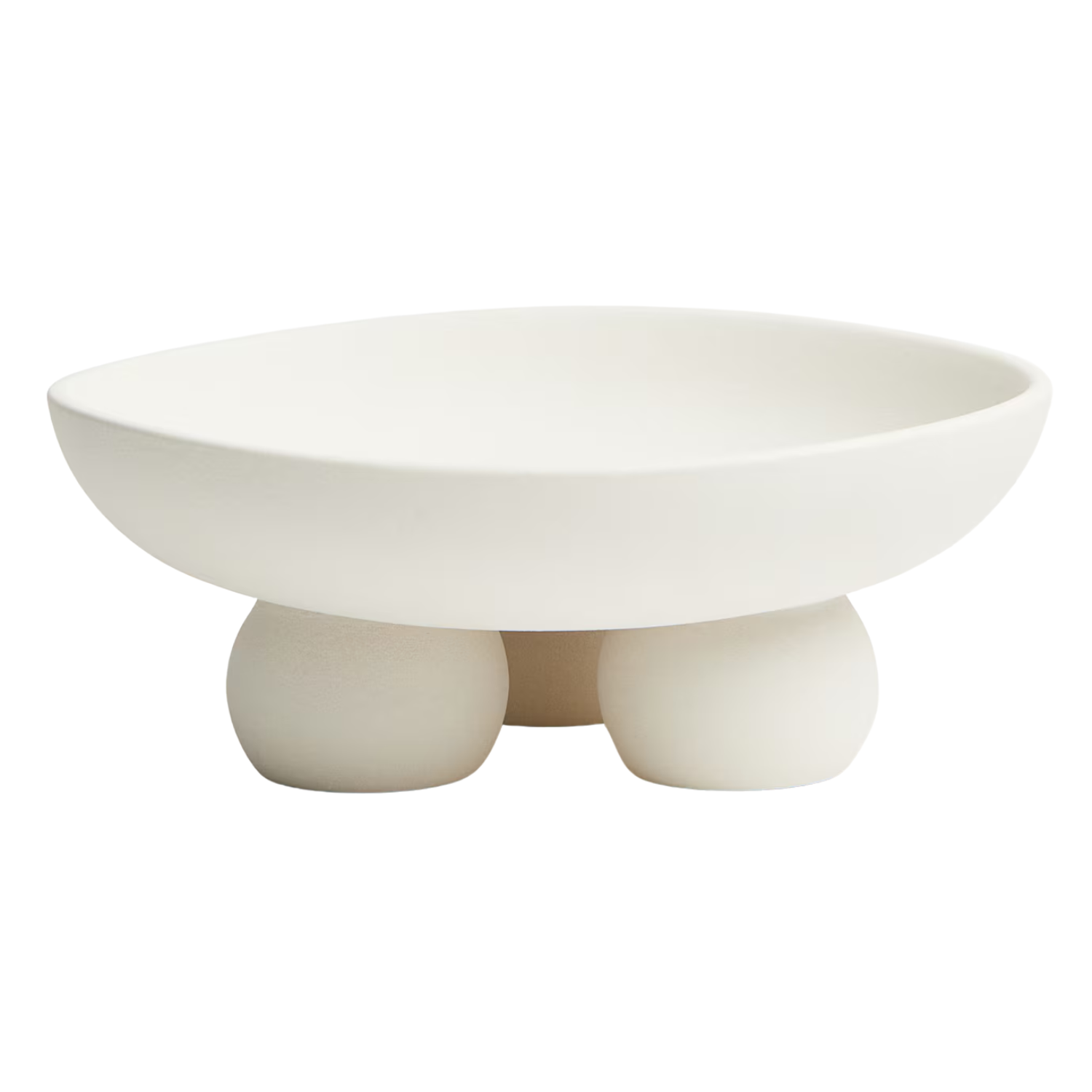A footed white stoneware bowl