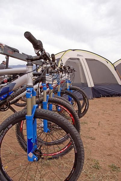 A fleet of Rock Shox SIDs, ready to go!