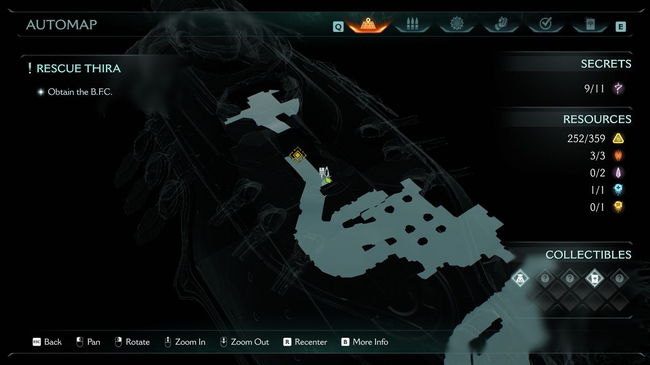 Doom: The Dark Ages Chapter 14 secrets - A weapon skin and wraithstone icon on a map.