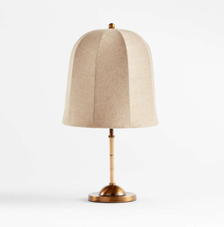 Allegra Rattan and Linen Dome Table Lamp by Jake Arnold