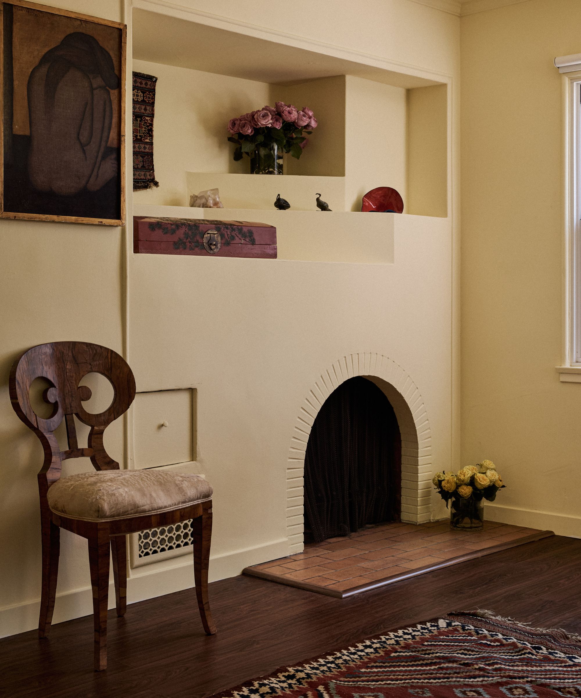 Gena Rowlands and John Cassavetes' fireplace