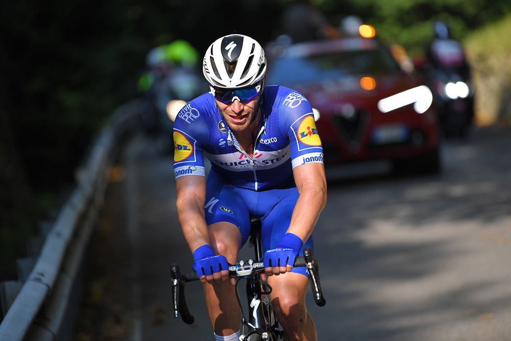 Florian Senechal on the atatck in Il Lombardia