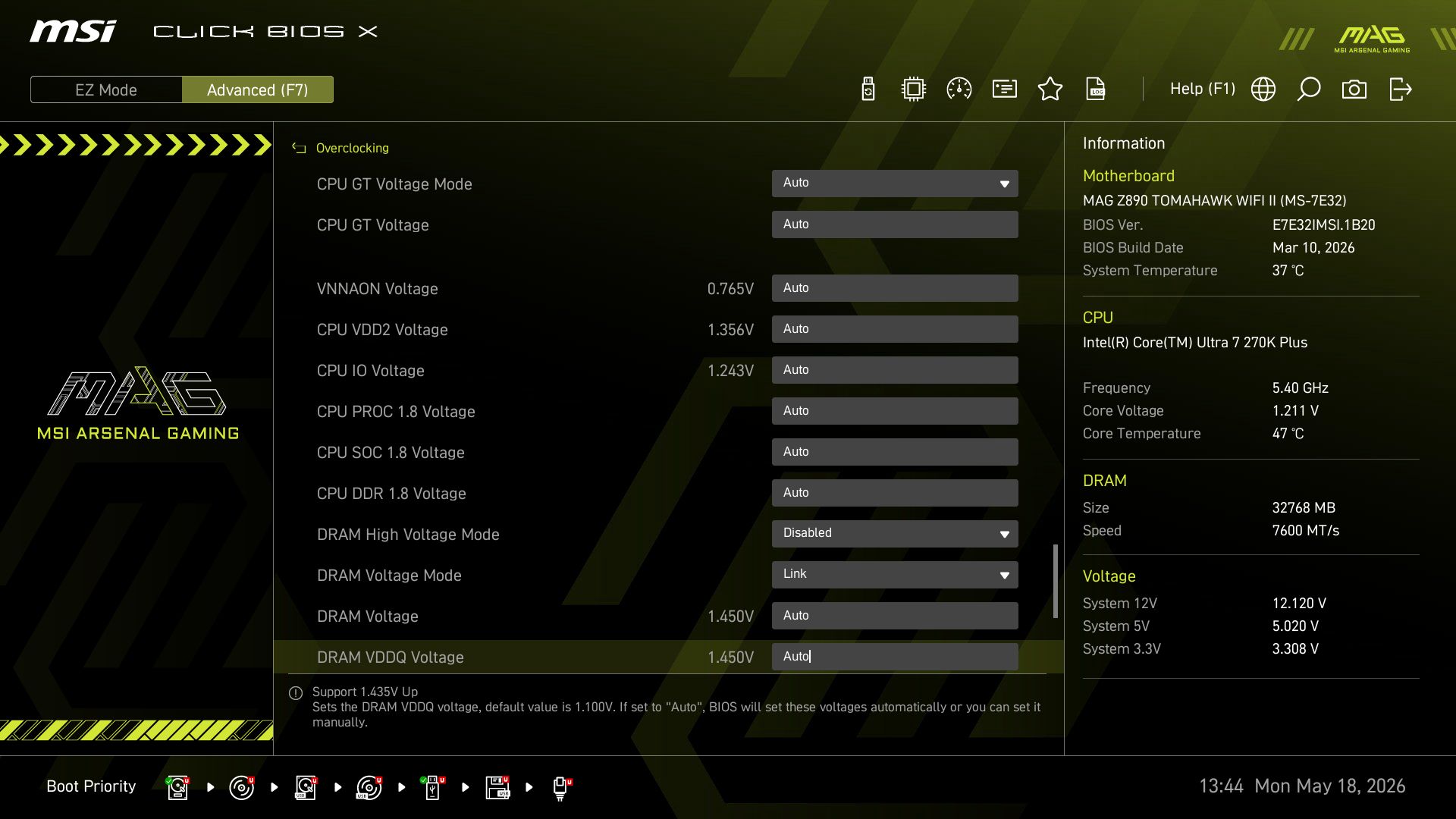 MSI MAG Z890 Tomahawk Wifi II