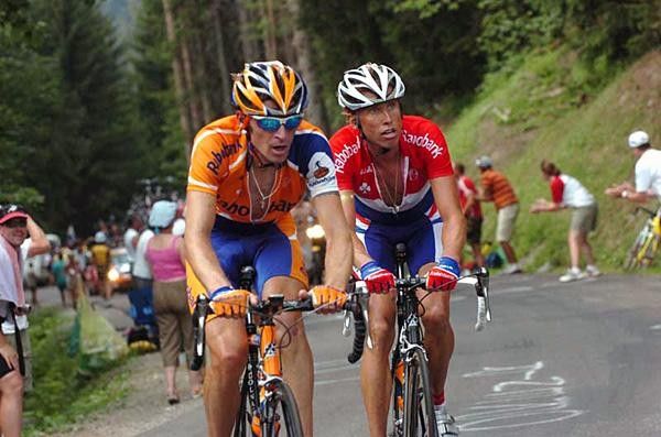 Denis Menchov (Rabobank) with Michael Boogerd