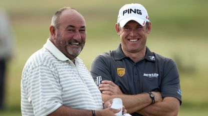 Andrew 'Chubby' Chandler and Lee Westwood at the 2011 The Alfred Dunhill Links Championship