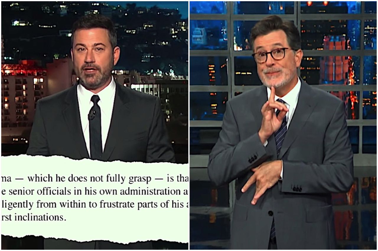 Stephen Colbert and Jimmy Kimmel try to find the White House mole