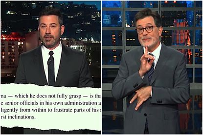 Stephen Colbert and Jimmy Kimmel try to find the White House mole