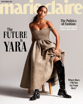Yara Shahidi wears Dior on Marie Claire September 2021 cover