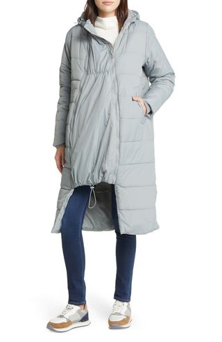 3-In-1 Long Quilted Waterproof Maternity Puffer Coat