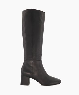 Dune Block-Heeled Leather Knee-High Boots