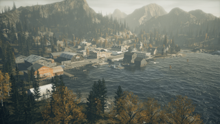 Alan Wake Remastered visual of the town during cutscene