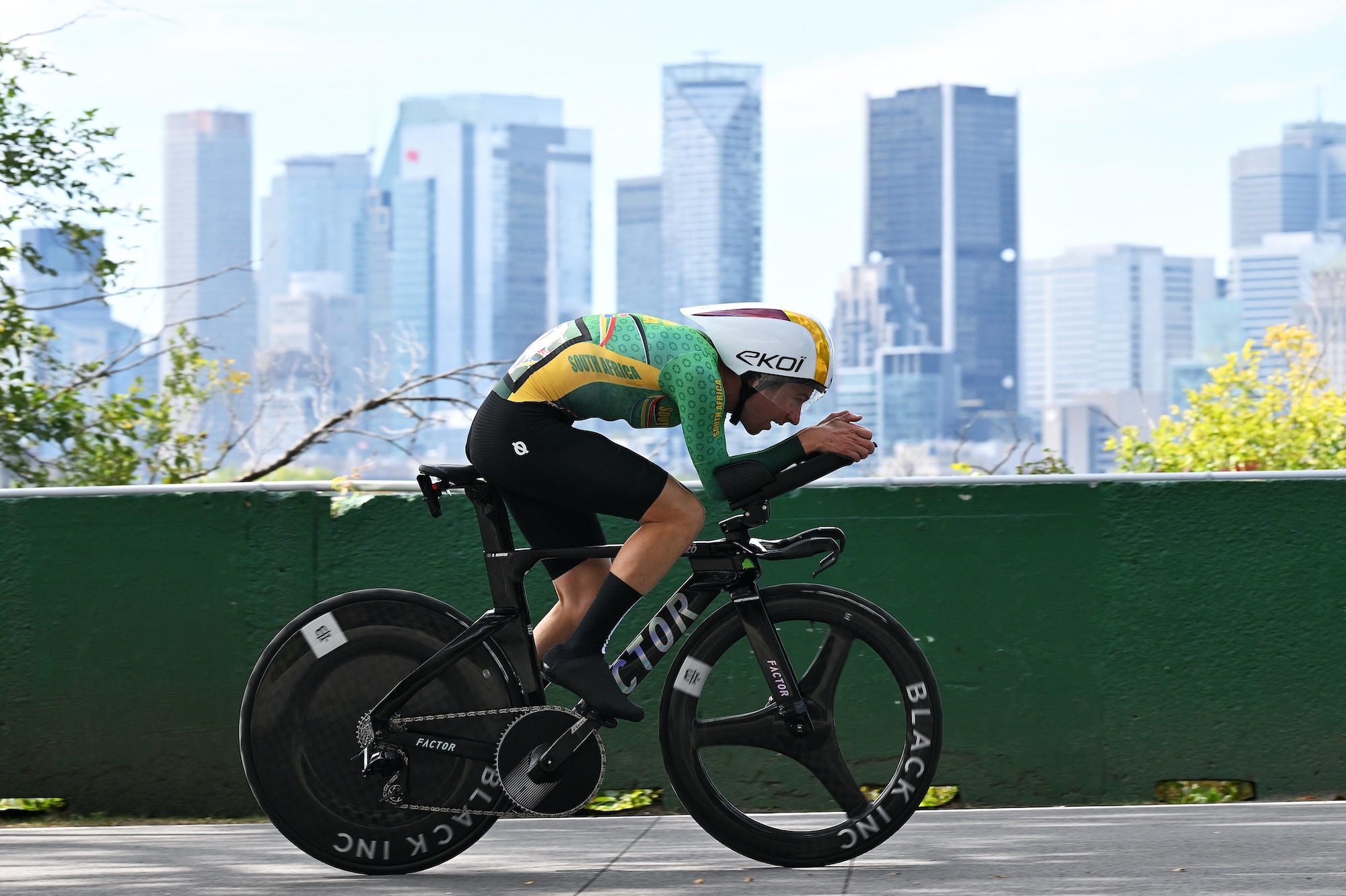South Africa's Byron Munton set the fastest time - so far - at the first and second time checks