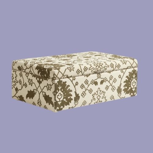 Khurshid Upholstered Storage Ottoman - Green