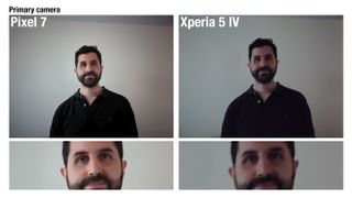 A comparison of two photos, one taken on the Xperia 5 IV and the other on the Pixel 7