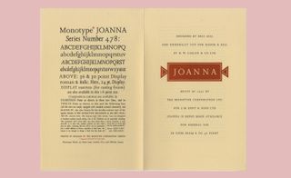 Pictured: Monotype Newsletter No. 56, 1958, which presented the Joanna typeface to the public for the first time