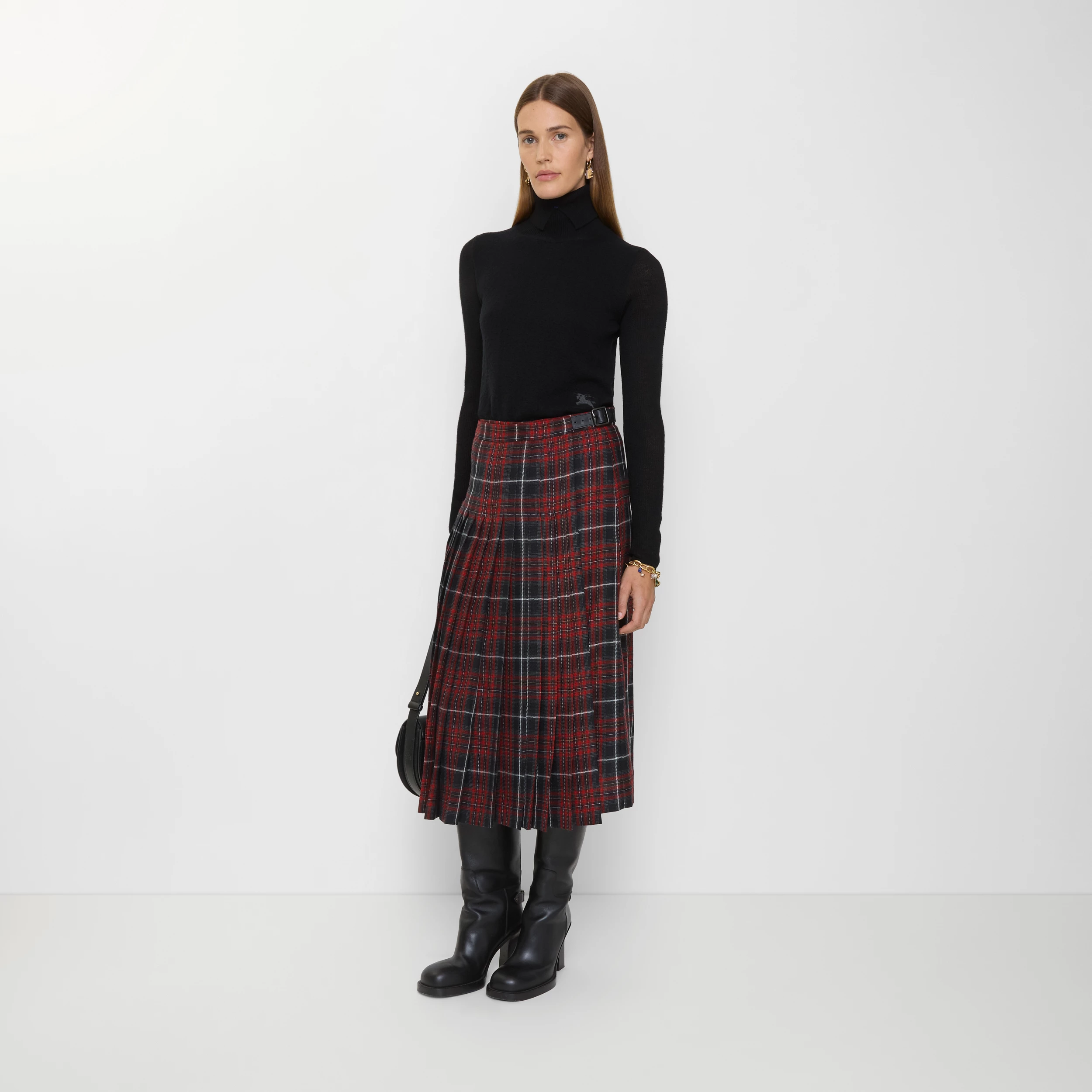 Burberry, Check Wool Blend Midi Kilt