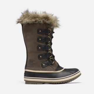 faux fur trimmed grey black snow boots