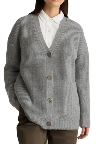 Mongolian Cashmere Oversized Boyfriend Cardigan Sweater