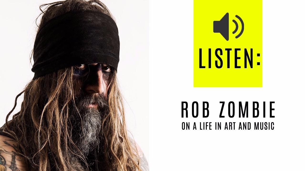 A PORTRAIT OF ROB ZOMBIE LOOKING AT THE CAMERA