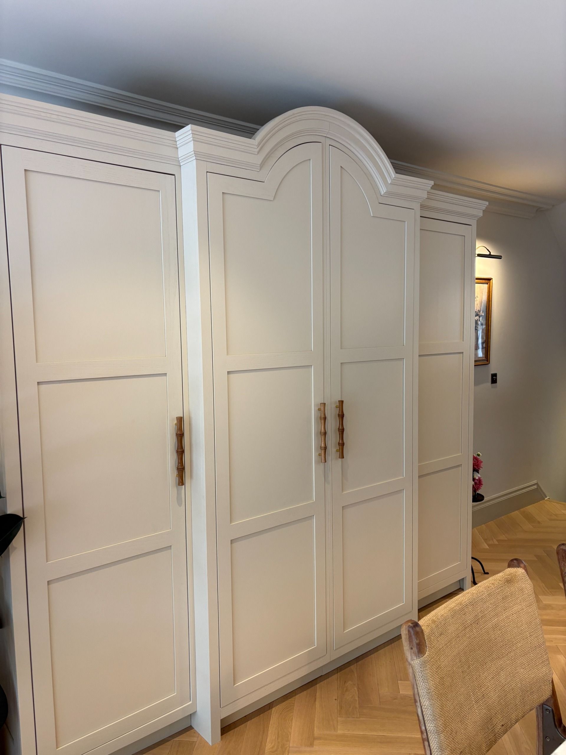 a decorative cabinetry for the fridge door