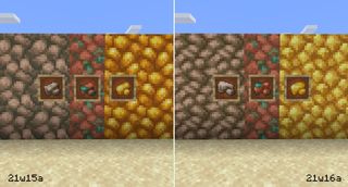 Minecraft Caves And Cliffs Update 21w16a Raw Ore Textures