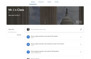 Google Classroom Teacher View screenshot