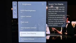 LG G4 OLED TV dynamic tone mapping setup screen