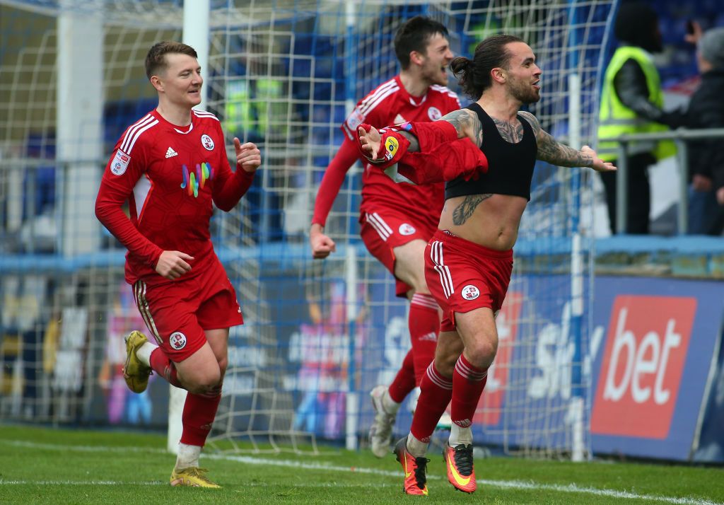 Crawley Town season preview 2023/24 Crawley Town&#039;s Dom Telford celebrates his second goal during the Sky Bet League 2 match between Hartlepool United and Crawley Town at Victoria Park, Hartlepool on Saturday 22nd April 2023. (Photo by Michael Driver/MI News/NurPhoto via Getty Images)