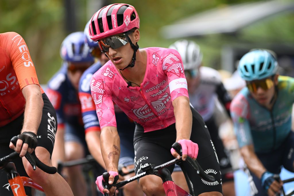 ADELAIDE AUSTRALIA JANUARY 26 Lukas Nerurkar of The United Kingdom and Team EF EducationEasypost competes during the 25th Santos Tour Down Under 2025 Stage 6 a 90km stage from Adelaide to Adelaide UCIWT on January 26 2025 in Adelaide Australia Photo by Dario BelingheriGetty Images