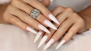 White stiletto nails