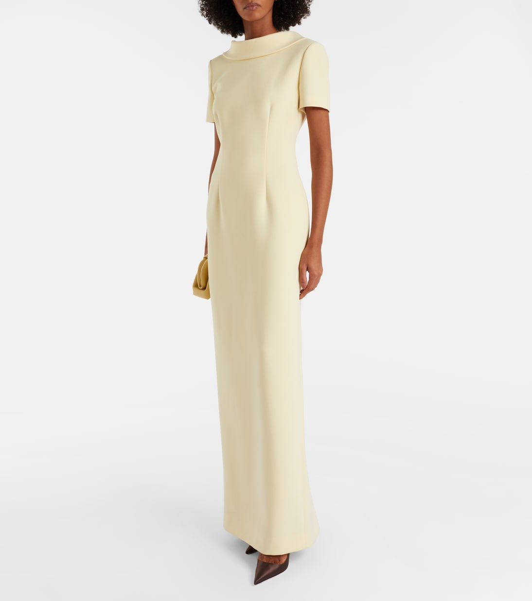 Cr&amp;ecirc;pe Gown in Yellow - Roland Mouret