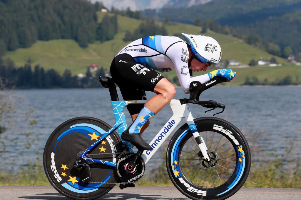 EINSIEDELN SWITZERLAND JUNE 11 Stefan Bissegger of Switzerland and Team EF EducationEasyPost sprints during the 86th Tour de Suisse 2023 Stage 1 a 127km individual time trial stage from Einsiedeln to Einsiedeln UCIWT on June 11 2023 in Einsiedeln Switzerland Photo by Heinz ZwickyGetty Images