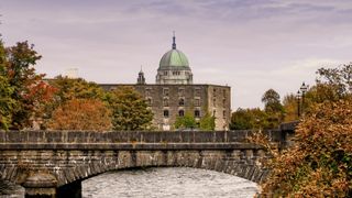 Bridge over River Corrib and Galway Cathedral
