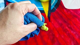 Drying a now-clean sports earbud