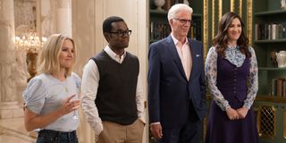 Kristen Bell, Ted Danson, D'Arcy Carden, and William Jackson Harper in The Good Place