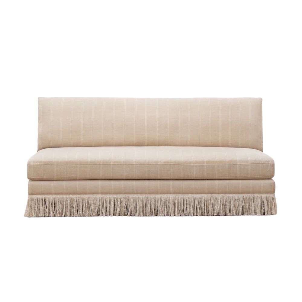 Philippa Armless Fringed Settee