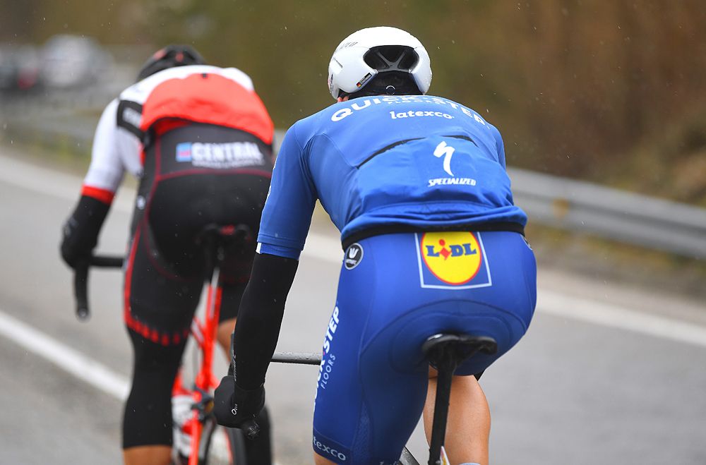 Maximilian Schachmann (Quick-Step Floors) in a breakaway with Diego Rubio (Burgos BH) that succeeded to the finish of stage 6 of the Volta a Catalunya.