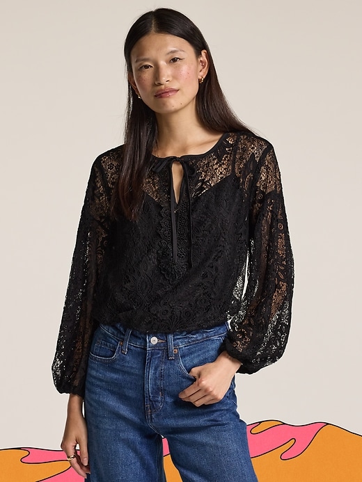 Old Navy X Anna Sui Lace Applique Top