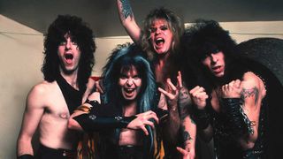 W.A.S.P. posing backstage