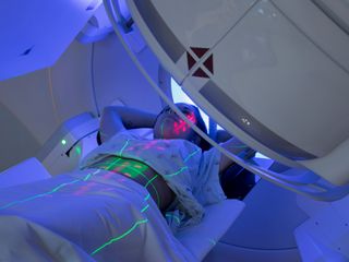 Patient receiving radiation therapy