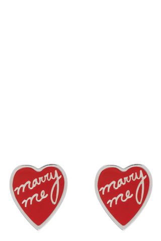 Ssense Exclusive Red 'marry Me' Earrings